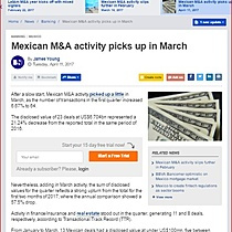 Mexican M&A activity picks up in March